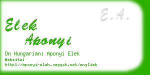 elek aponyi business card